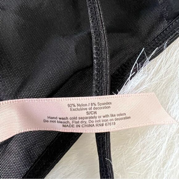 NWT Flora's Follies Sheer Black Sexy Nightie with matching thong - S - Picture 12 of 12